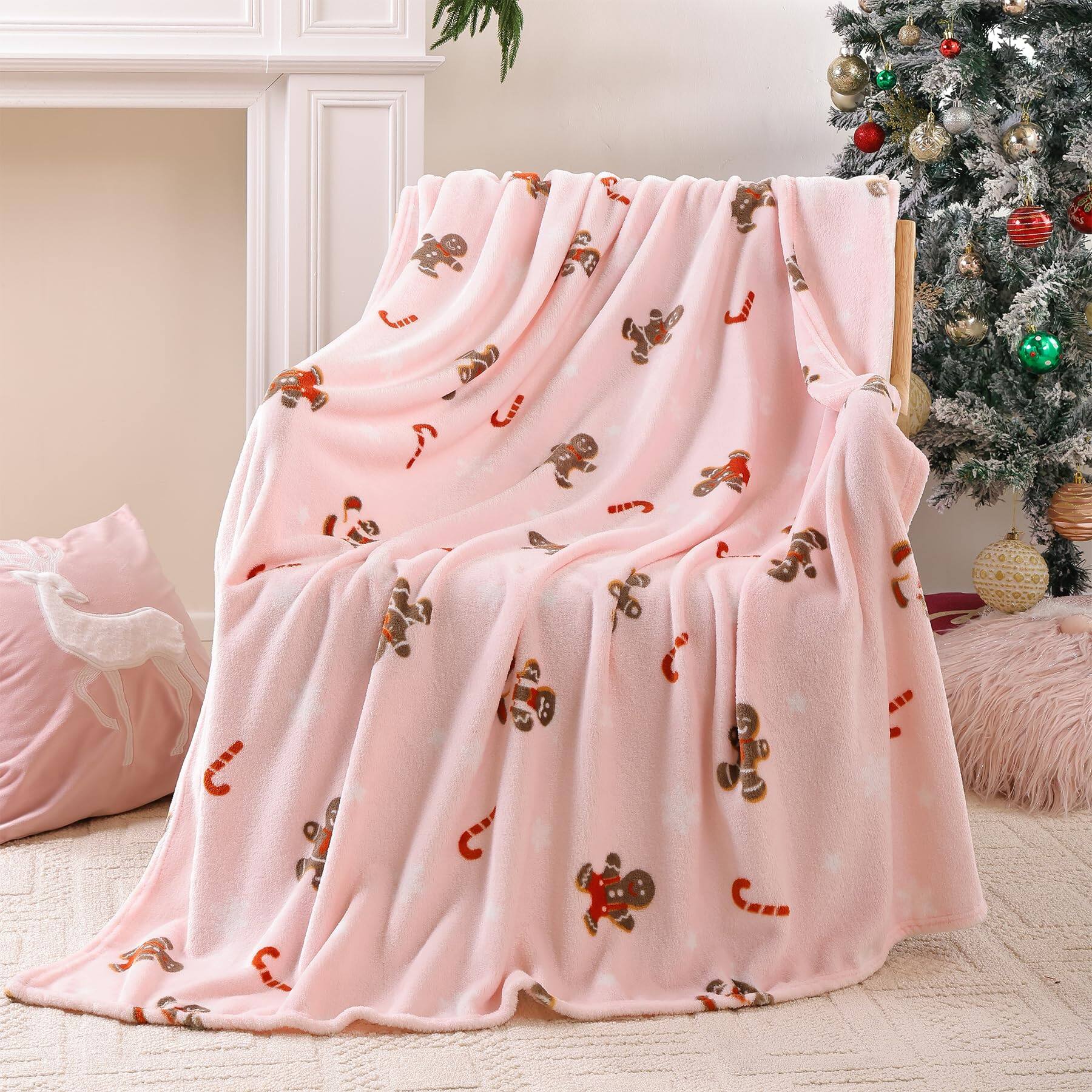 Front. Paradigms Interiors - Gingerbread Throw Blanket For Couch Soft Cute Fuzzy Fruit Fleece Blankets Room Home Decor Gifts Women - Gingerbread-Twin (60" x 80").