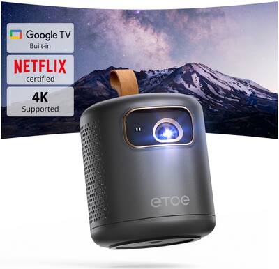 ETOE Dolphin 1080P Mini Projector w/ Google TV/Stand, FHD Portable ETOE Dolphin 1080P Mini Projector w/ Google TV/Stand, FHD Portable
