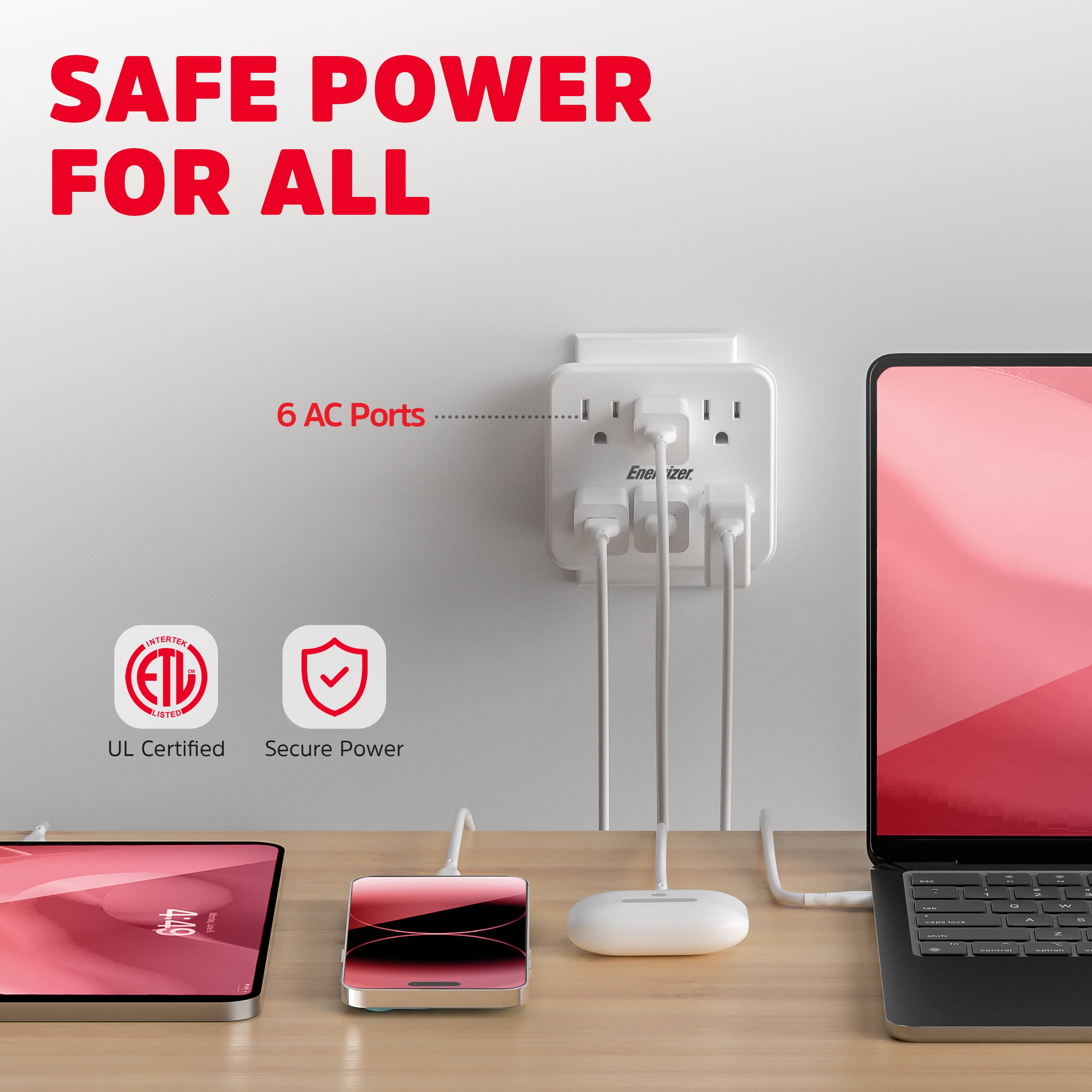 SAFE POWER FOR ALL

6 AC Ports

UL Certified
Secure Power
