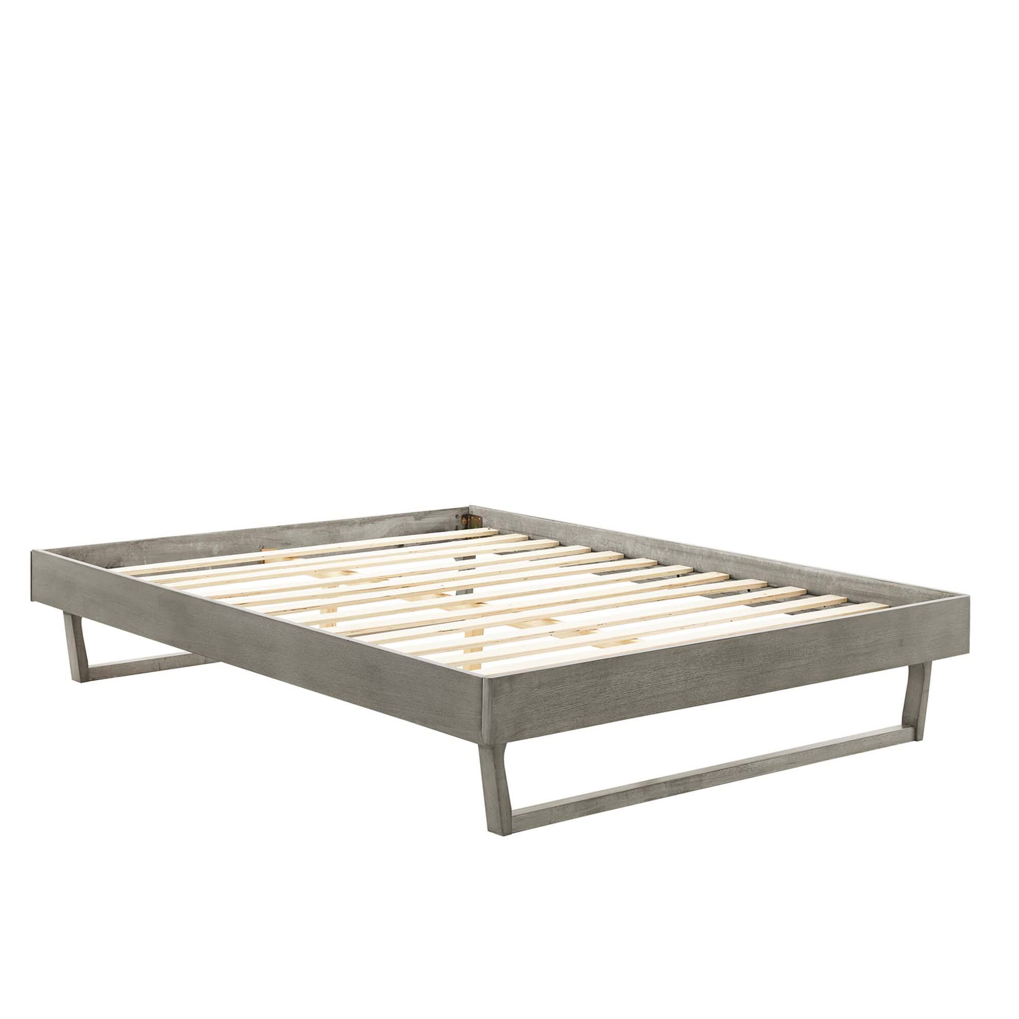 Alt View 2. Modway - Billie Wood Platform Bed Frame - Gray.