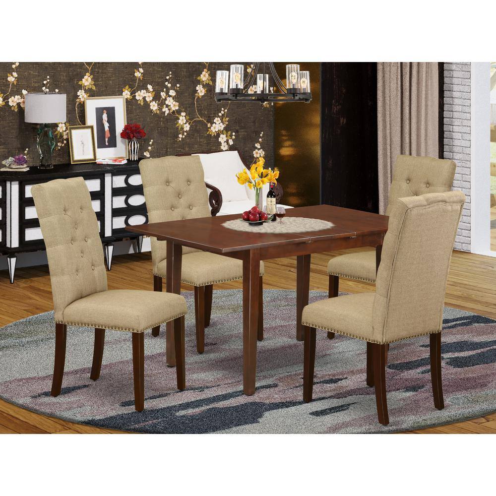 Left. East West Furniture - Dining Room Set Mahogany - Brown.