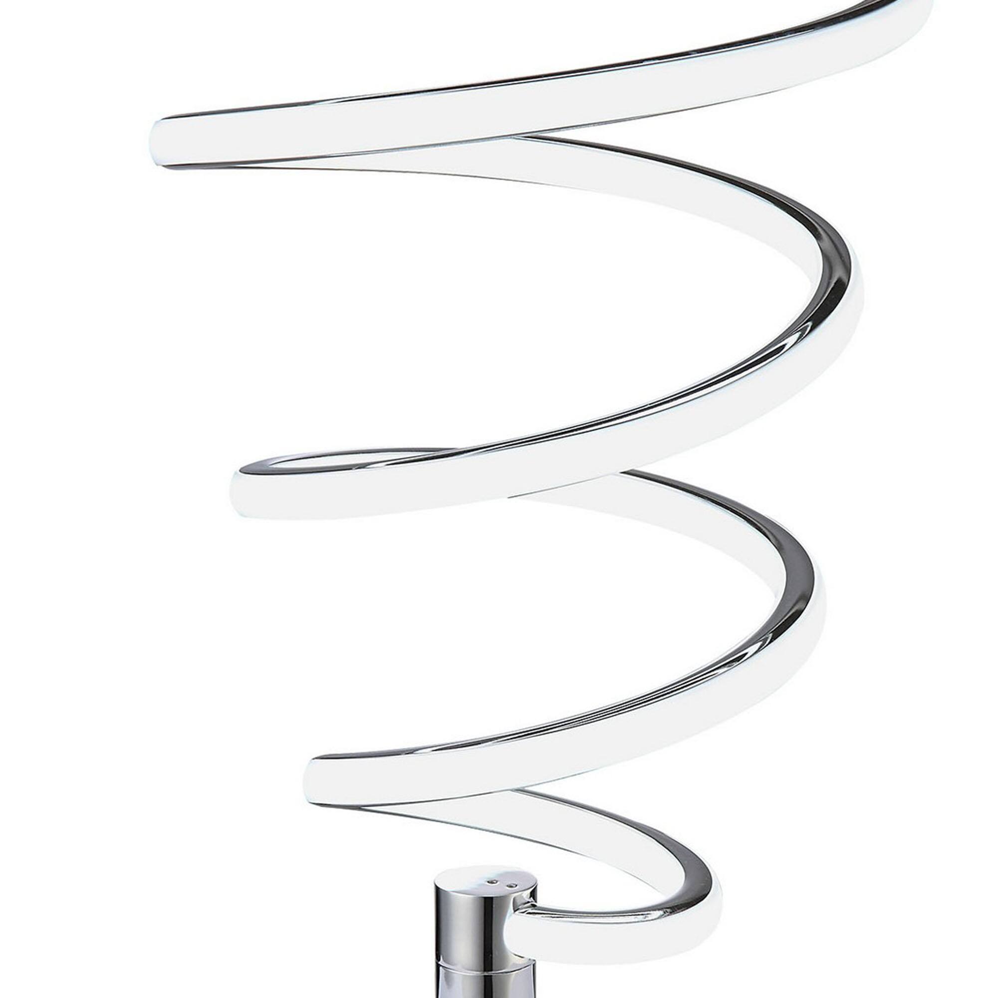 Angle. Manhattan Lane - Sun 20 Inch Table Lamp, Accent Twisted Modern Design, LED Light Chrome Base - Chrome, Silver.