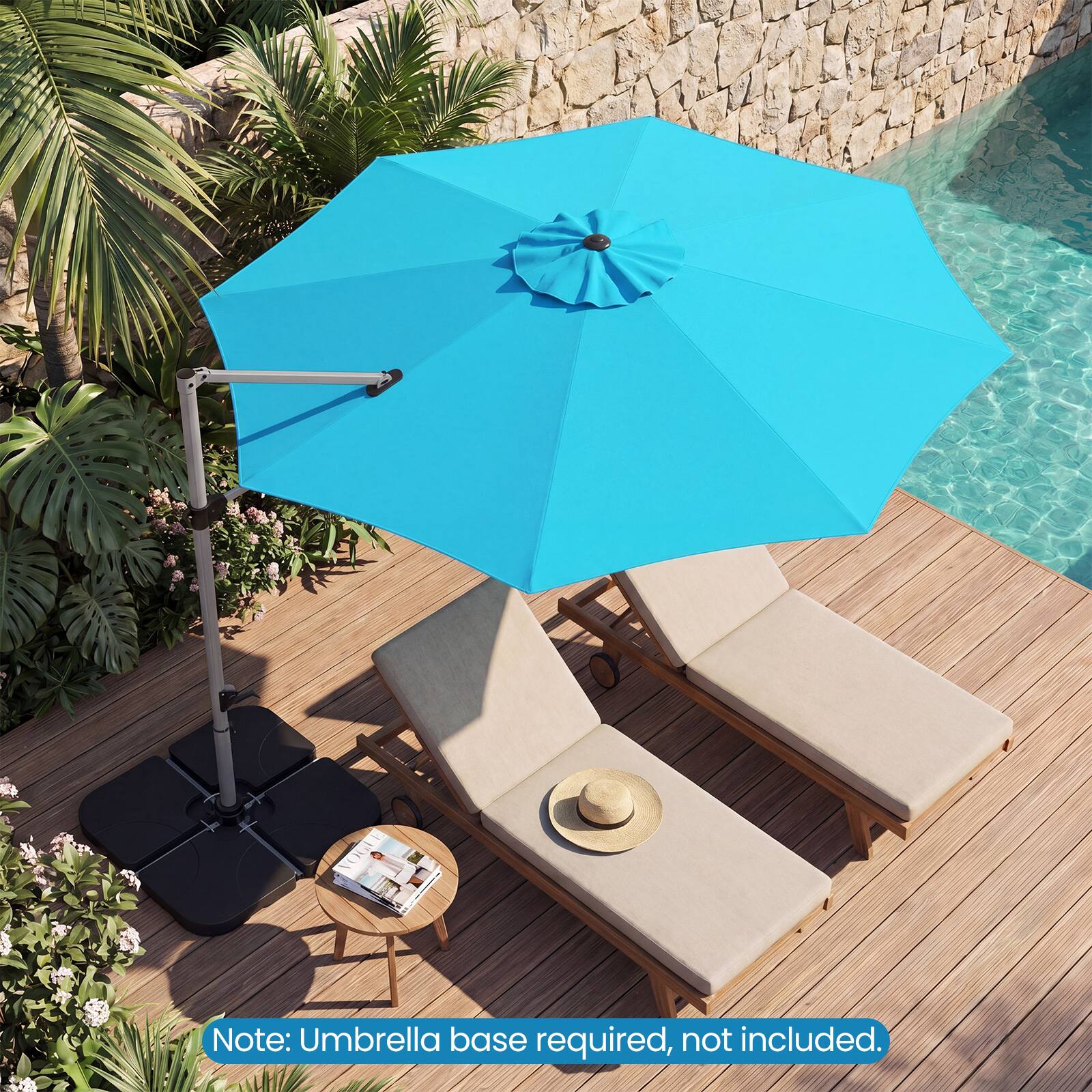 Note: Umbrella base required, not included.