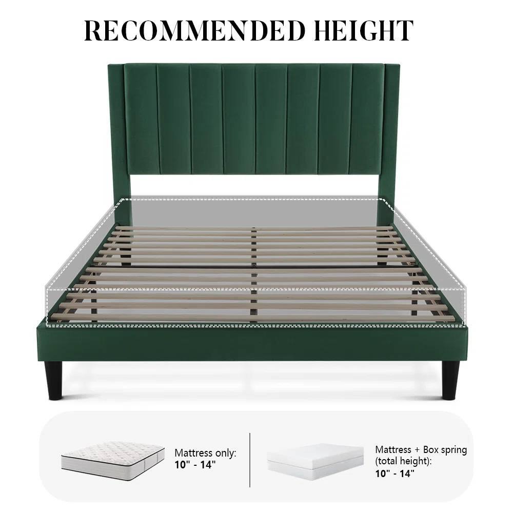 RECOMMENDED HEIGHT
Mattress only: 10" - 14"
Mattress + Box spring (total height): 10" - 14"