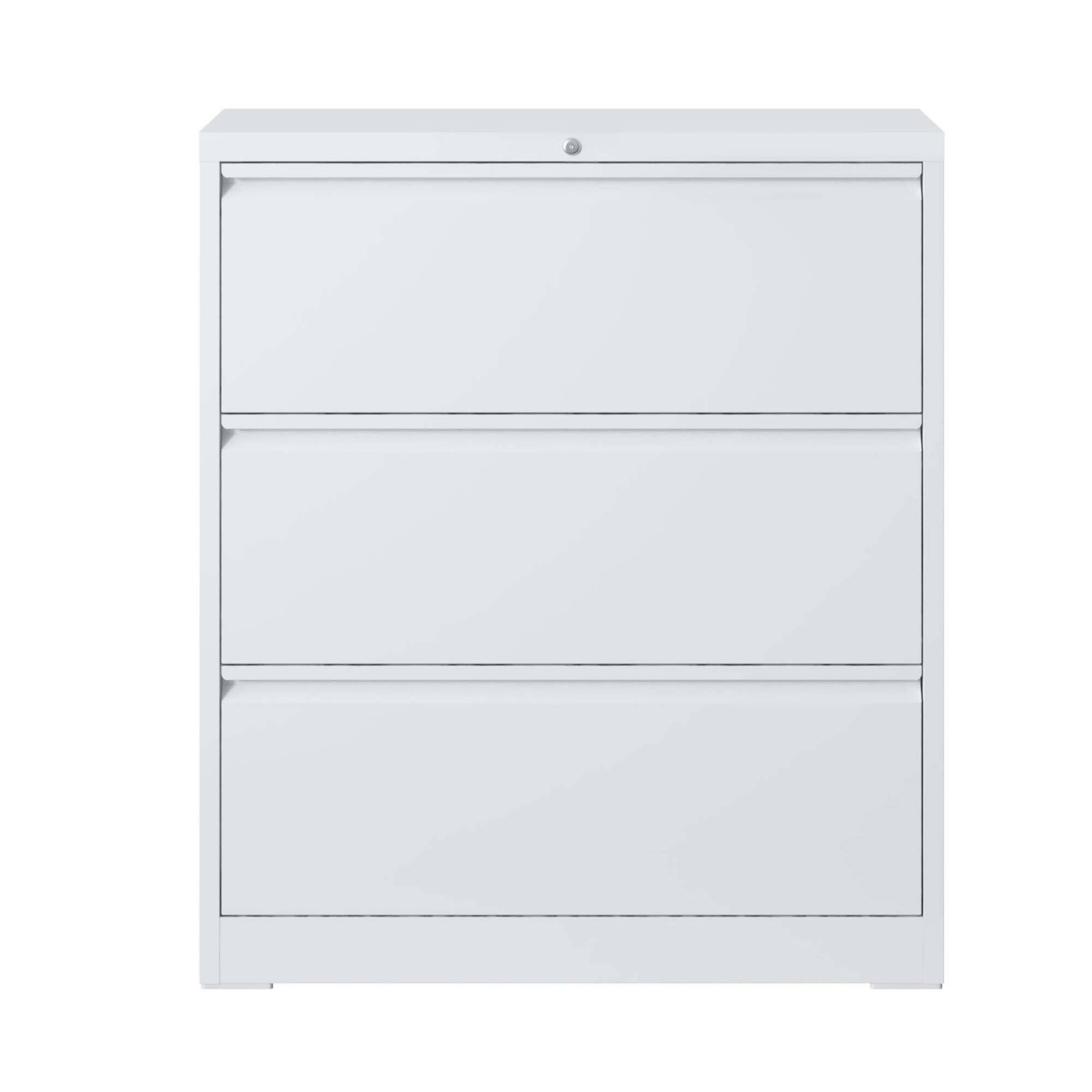 Alt View 7. GOODSILO - Lateral Filing Cabinet with Locking Security for Legal/Letter Documents - 3 Drawers​ - White.