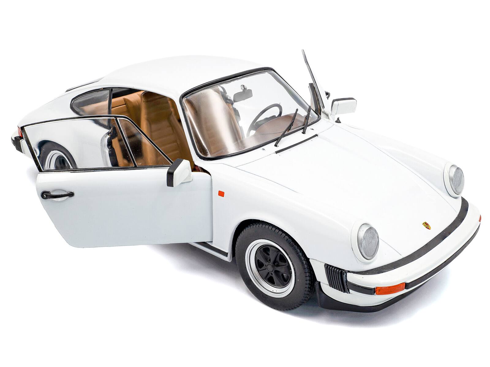 Angle. Solido - 1974 Porsche 911 (930) 3.0 SC Grand Prix White 1/18 Diecast Model Car by Solido - White.
