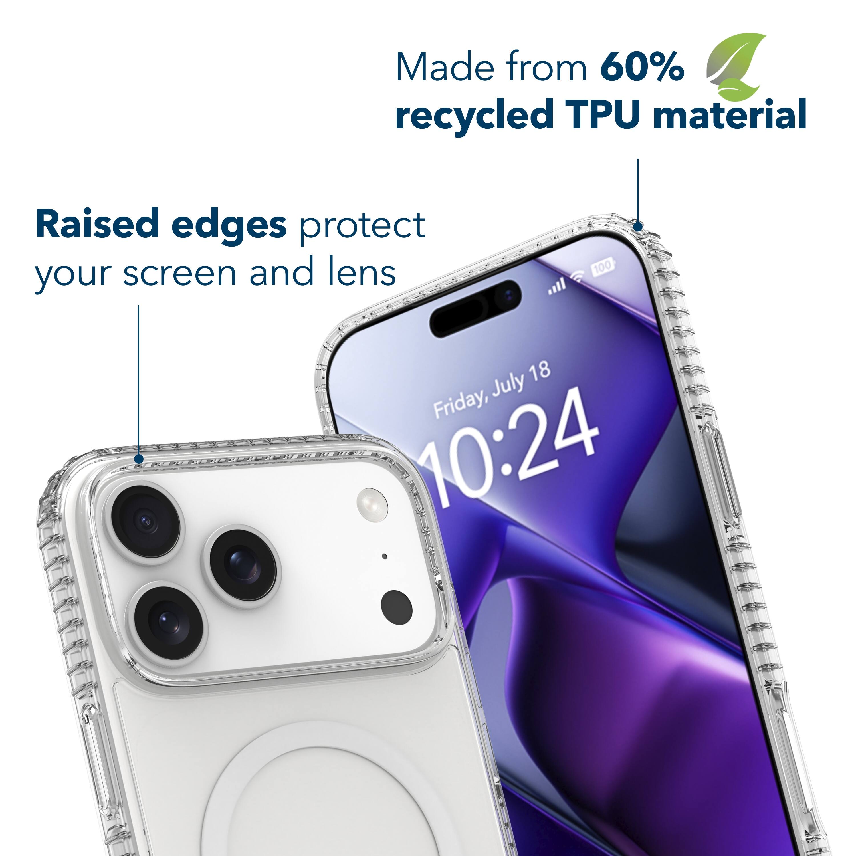 Made from 60% recycled TPU material  
Raised edges protect your screen and lens  
18 July Friday, 10:24