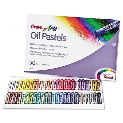 Pentel Arts Oil Pastels

Brilliant, long-lasting, fade-resistant colors

For paper, board, or canvas

Pastels apply smoothly and blend easily for subtle shades, tints, and color mixtures

50 Sticks / 49 Colors

Pentel
