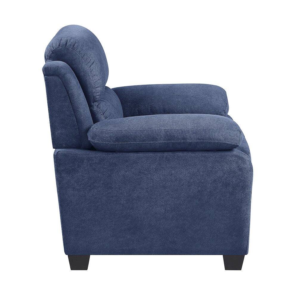 Left. Starlight Canyon Home - Blue Accent Arm Chair with Comfy Cushions for Living Room Seating - Blue.