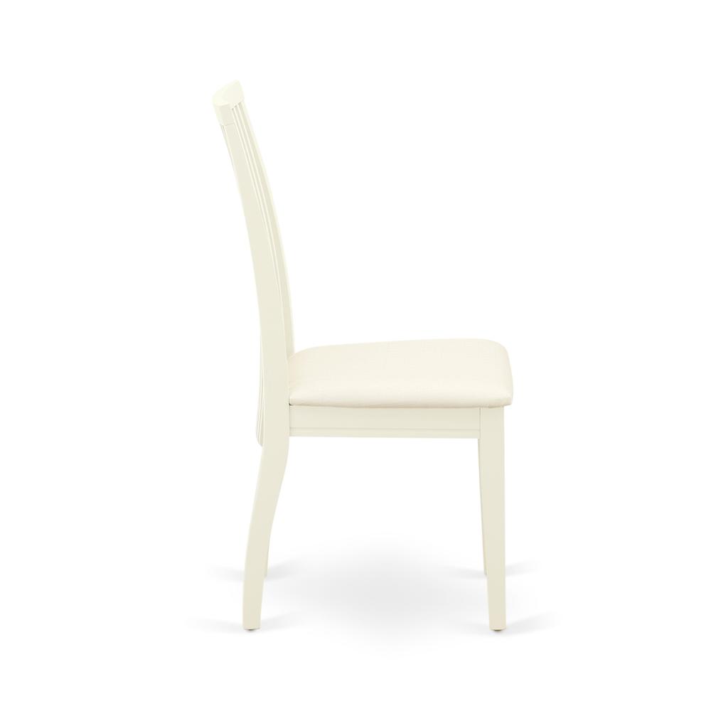 Back. East West Furniture - AMIP3-LWH-C 3 Piece Dining Table Set - 1 Dinner Table and 2 Linen White Kitchen Chairs - Linen White Finish - Linen White.