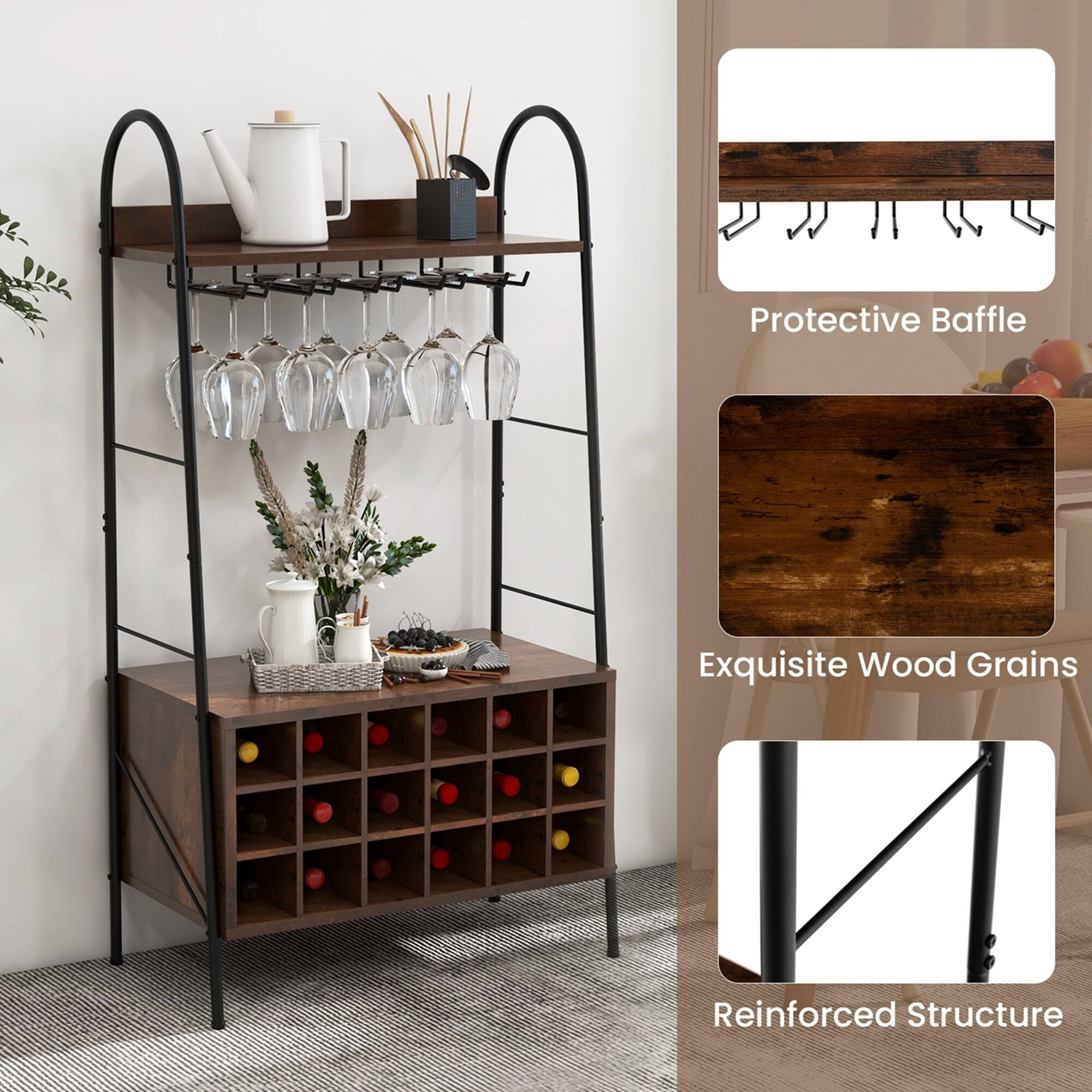 Protective Baffle  
Exquisite Wood Grains  
Reinforced Structure