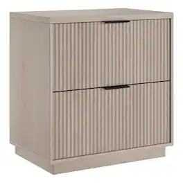 Hudson&Canal - Yarden 24" Wide Rectangular Fluted Nightstand in Alder - White