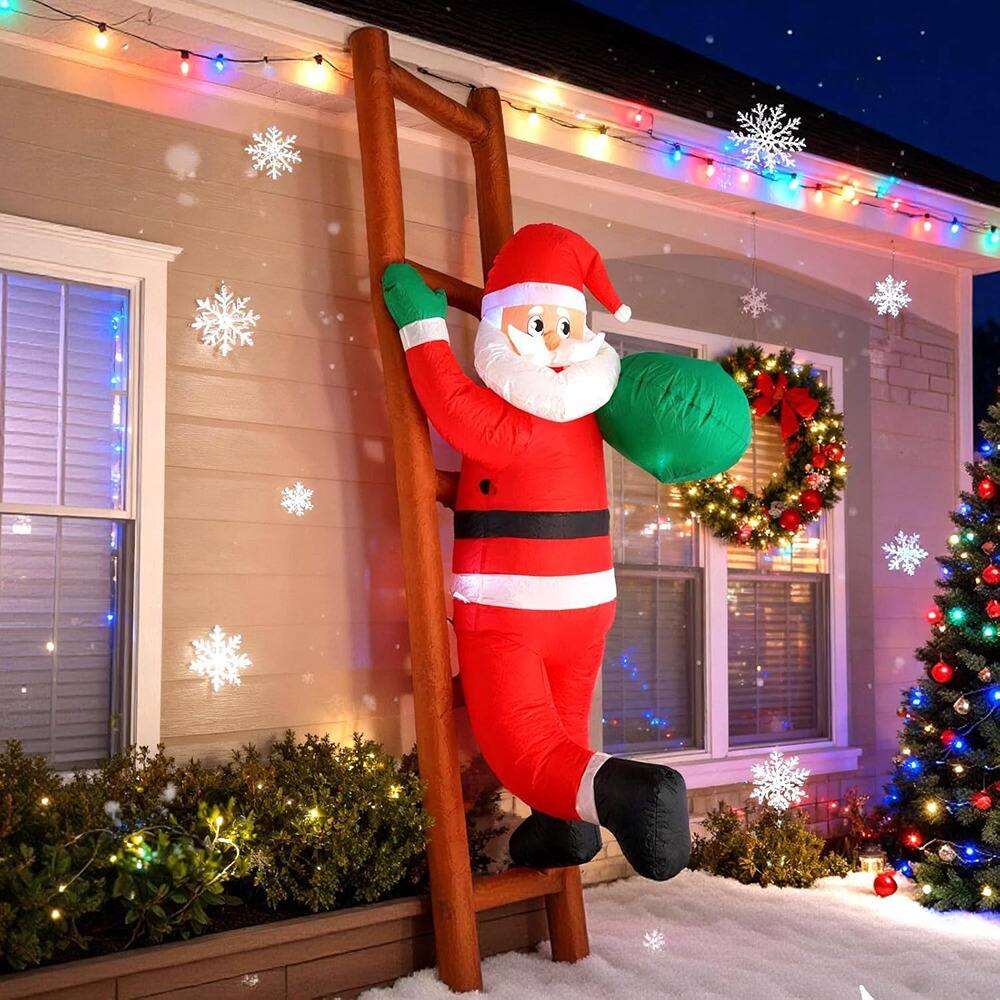 Front. MOSZAR LLC - nflatable Santa on Ladder - red.