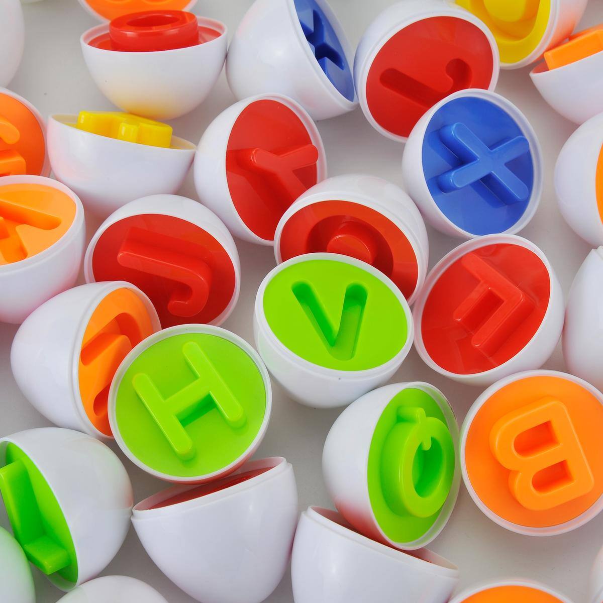 Alt View 1. JuzToys - 26pcs Letters & Color Matching Eggs Toys – Alphabet Recognition Sorting Eggs Toys for Toddlers, Educational ABC Puzzles - Multi.