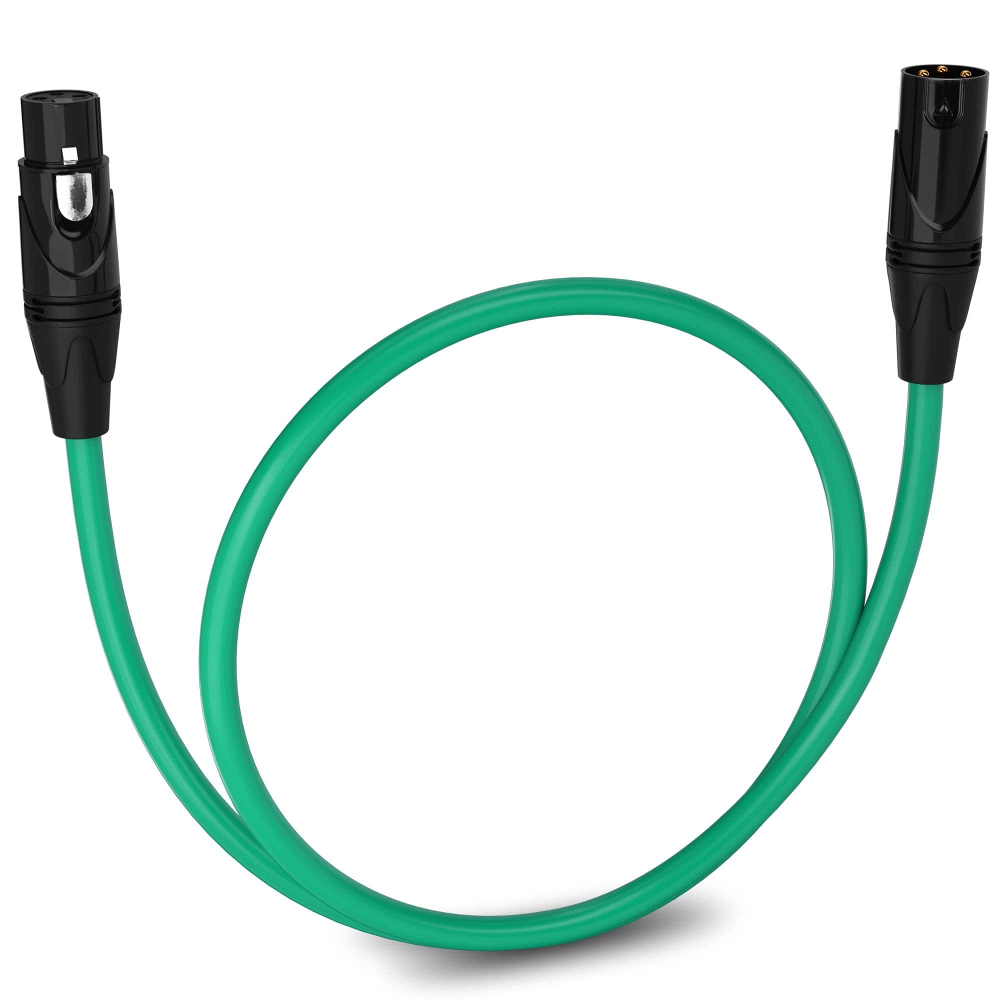 Front. Lyxpro - 1.5 ft Balanced XLR Cable, Male to Female, 3 Pin Microphone Cable - Green.