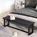 Alt View 11. Costway - 56.5"L Large Wood Dining Bench with Metal Frame Adjustable Footpads for Kitchen Black - Black.