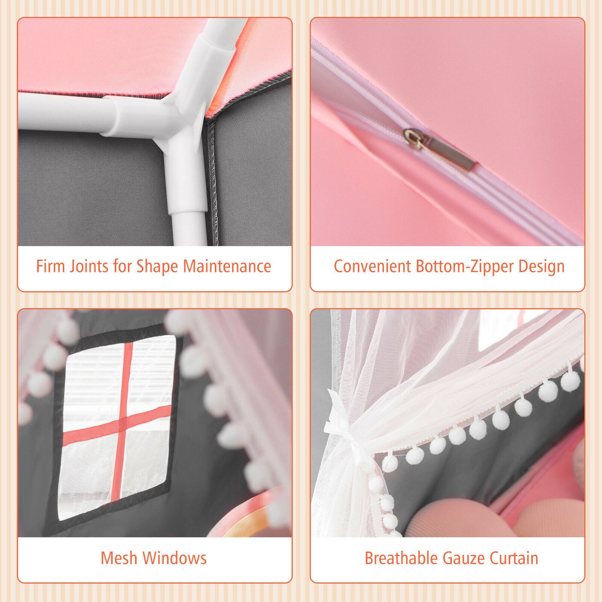 - Firm Joints for Shape Maintenance
- Convenient Bottom-Zipper Design
- Mesh Windows
- Breathable Gauze Curtain