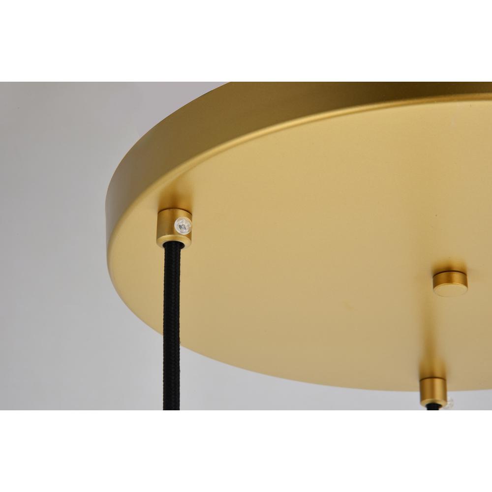 Alt View 3. Living District - Baxter 3 Lights Brass Pendant With Frosted White Glass - Brass And Frosted White.