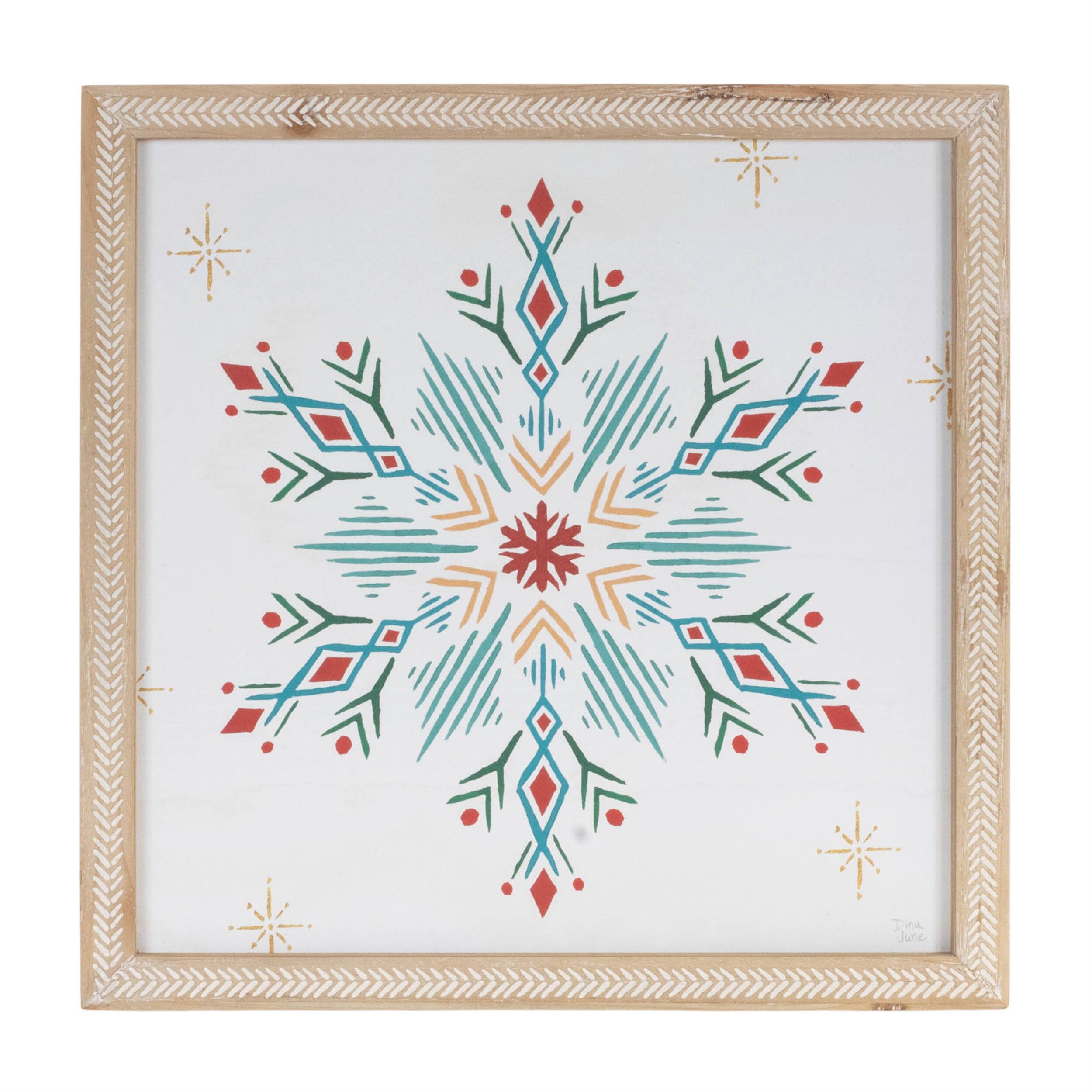 Angle. BreeBe - Snowflake Print (Set of 2) - Iridescent.