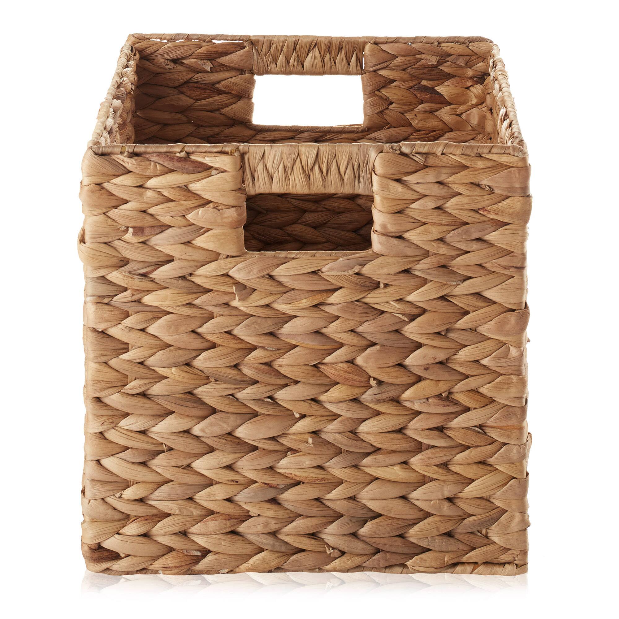 Alt View 3. Casafield - 10.5 x 10.5-in Water Hyacinth Storage Baskets - 2 Pack - Cinnamon.