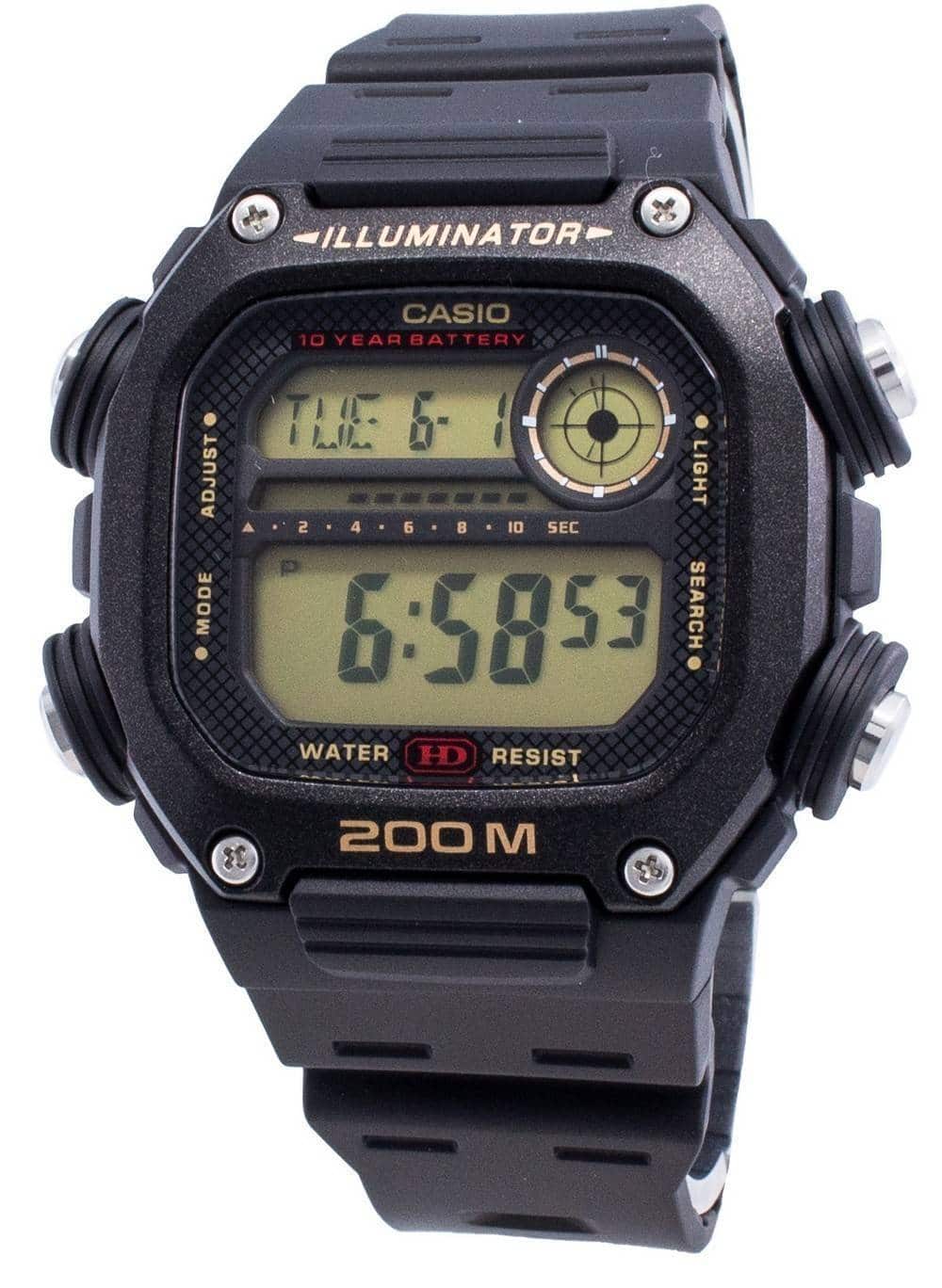 Casio - Digital DW-291H-9AV Quartz 200M Men's Watch - Black