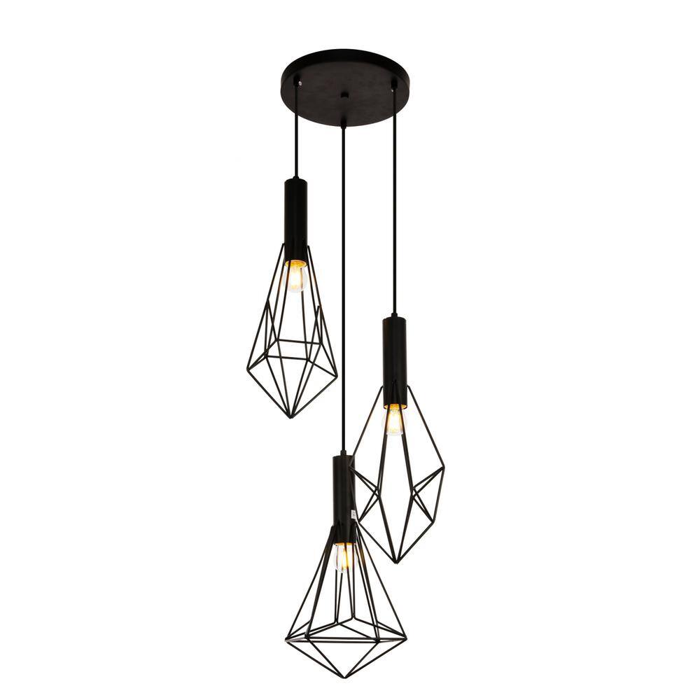 Alt View 4. Living District - Jago Collection Pendant D16.0 H30.4 Lt:3 Black Finish - Black.