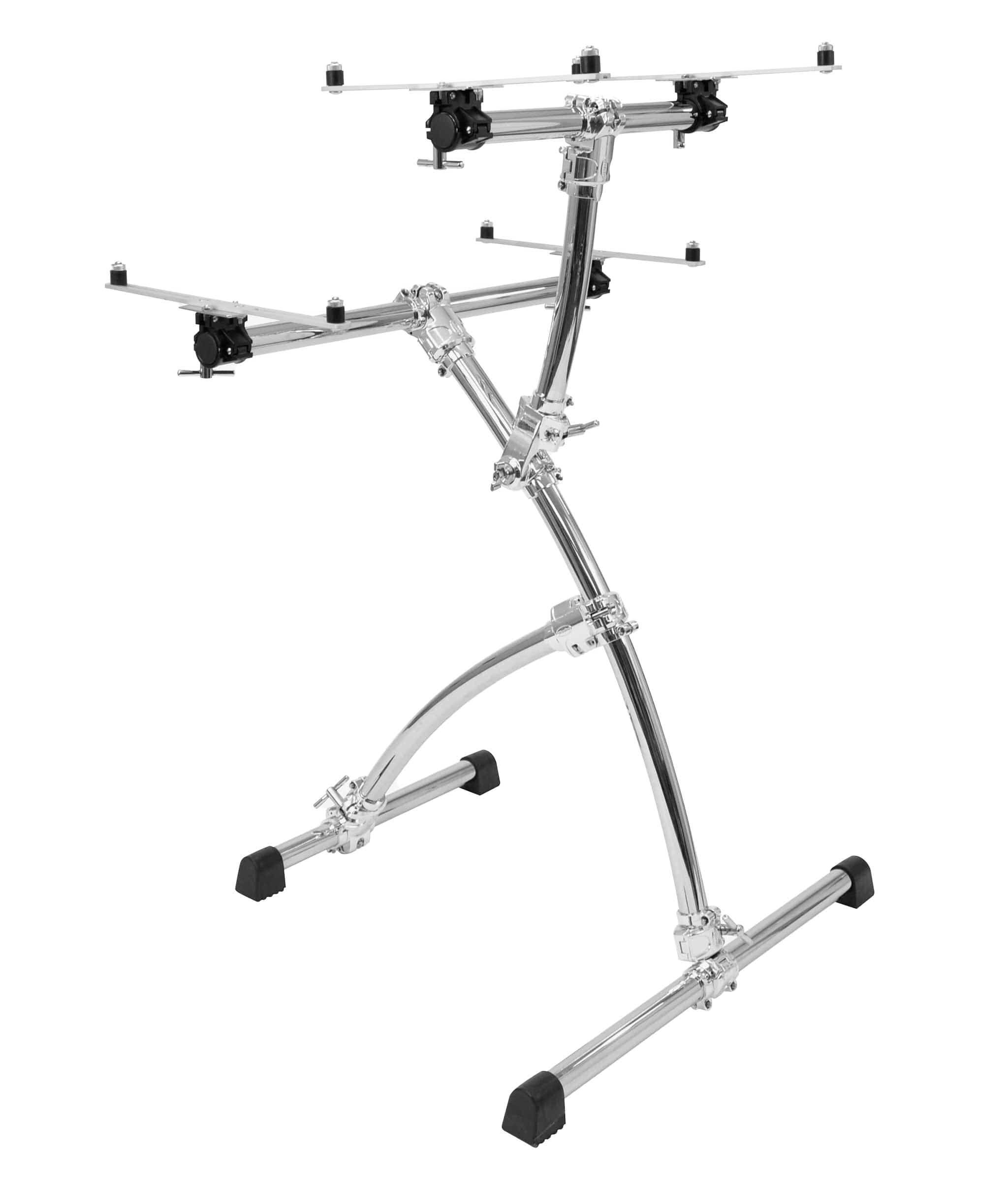 Angle. Gibraltar Hardware - Key Tree Double Tier Keyboard Stand, Lightweight and Portable Curved Design with Memory Locks, Adjustable Height.