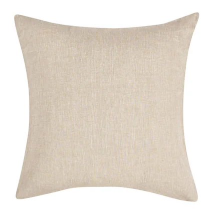 Front. Manhattan Lane - Savi 26 Inch Euro Size Pillow Sham, Stitched Cotton Linen, Cashmere - Beige.
