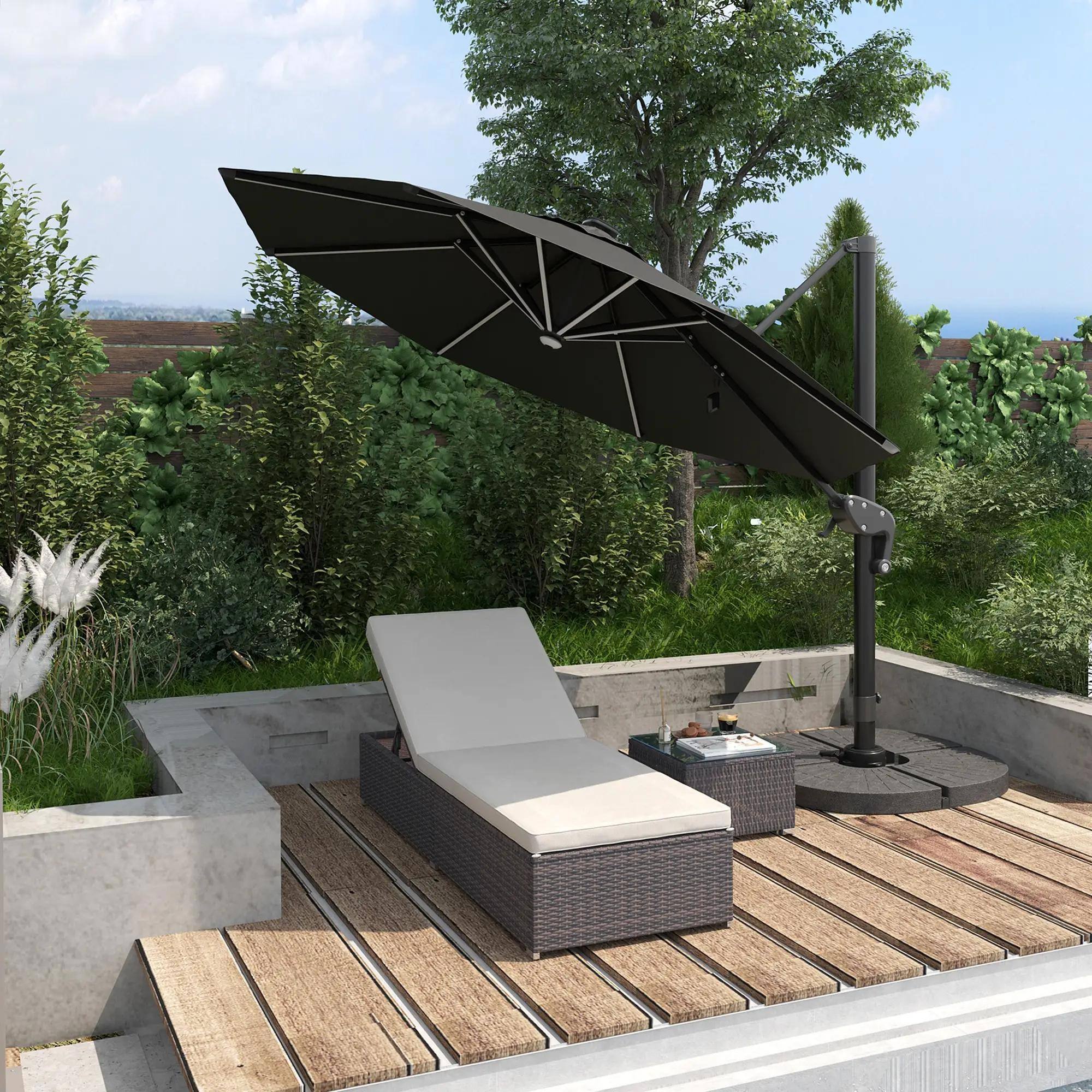 Alt View 4. Spaco - Spaco Outdoor Lounge Chair Set, Adjustable Rattan Recliners, Cushions, Table - Beige.