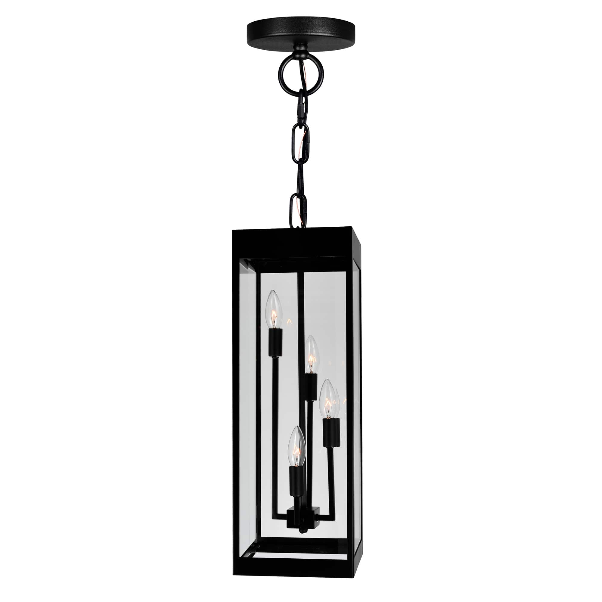 CWI Lighting - Windsor 4 Light Outdoor Ceiling Light - Black