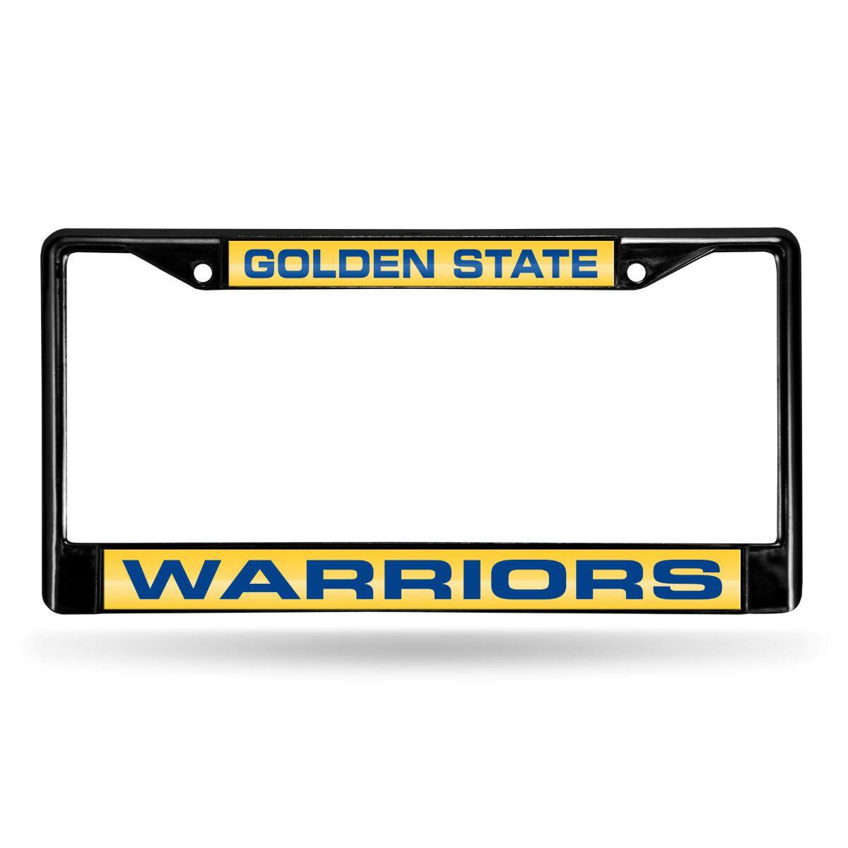 Golden State Warriors Black Metal License Plate Frame Holder