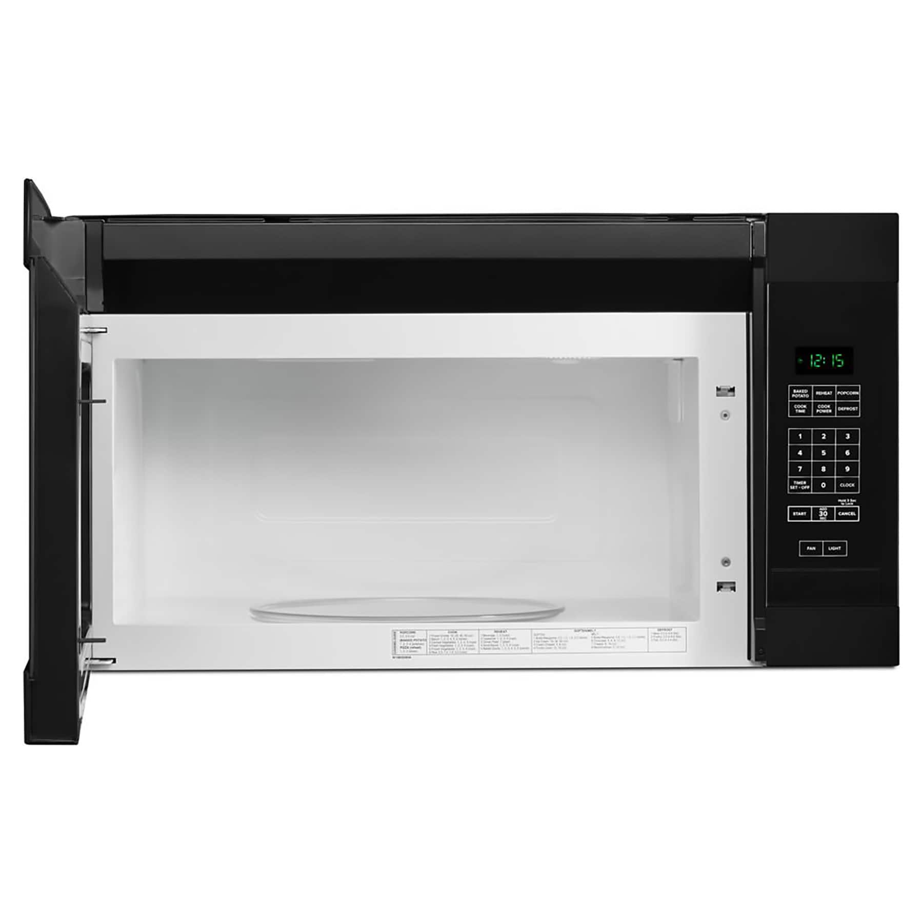Angle. Amana - 1.6 Cu. Ft. Over-the-Range Microwave - Black.