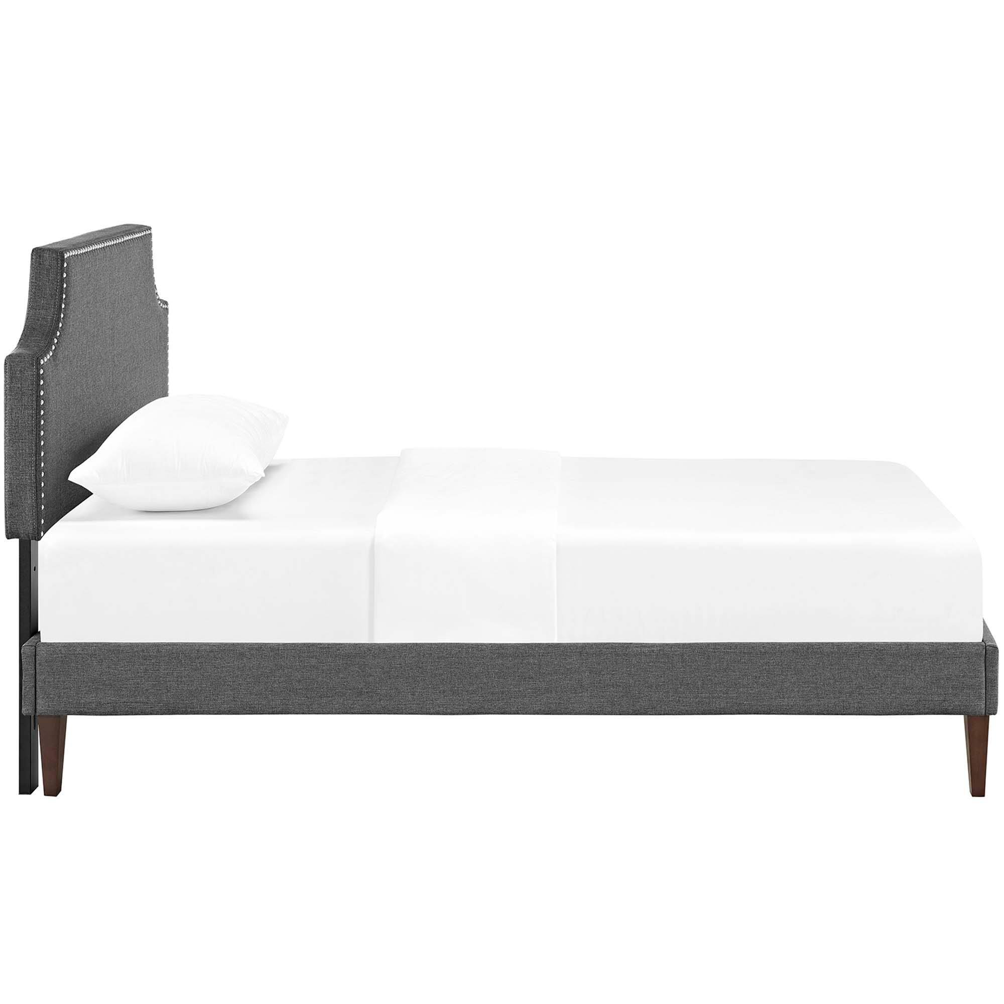 Back. Modway - Current Performance Velvet Twin Platform Bed - White.