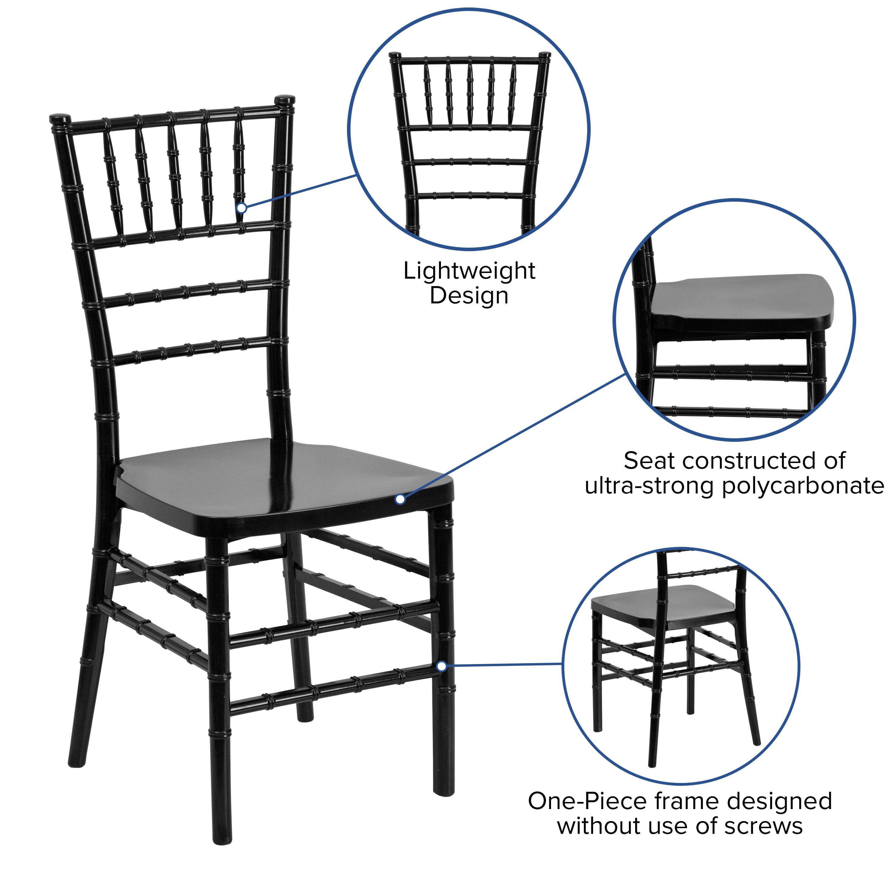 Lightweight Design  
Seat constructed of ultra-strong polycarbonate  
One-Piece frame designed without use of screws