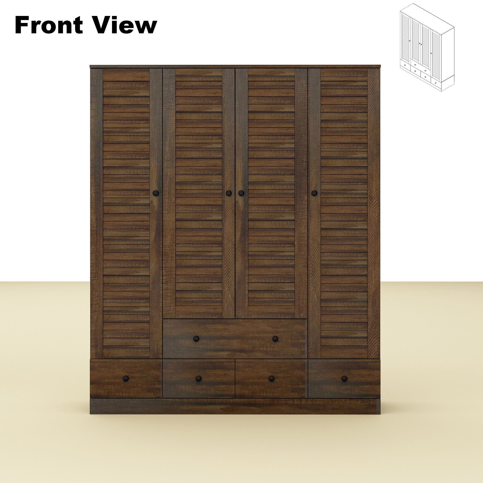 FUFU&GAGA - Wooden Shutter - Door Wardrobe: Timeless Storage for Organized Living - Brown price history on PriceWatchPro