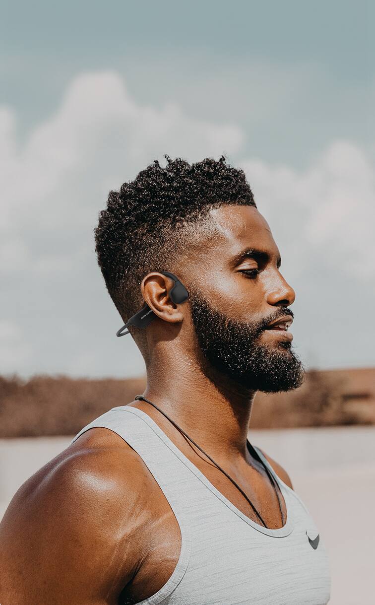 Alt View 1. OPN Sound - Osso Open-Ear Wireless Bone Conduction Headphones - Black.