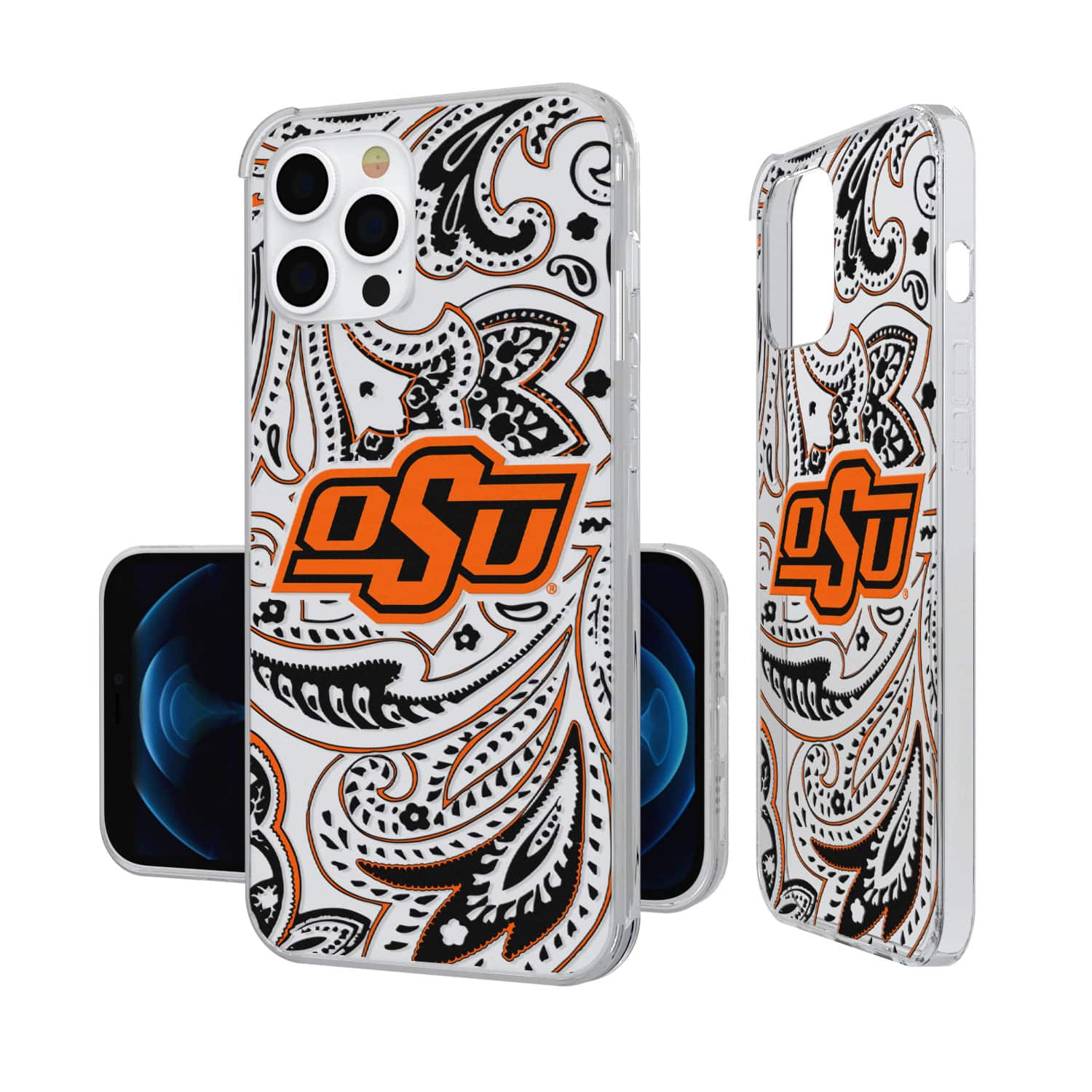 Keyscaper - NCAA - Oklahoma State Cowboys iPhone Paisley Design Clear Case - 16 Pro Max - Multicolor price history on PriceWatchPro