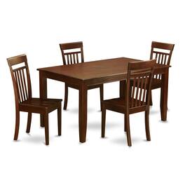 East West Furniture - 5 PC Kitchen Table set for 4-Kitchen Table and 4 Kitchen Chairs - Mahogany