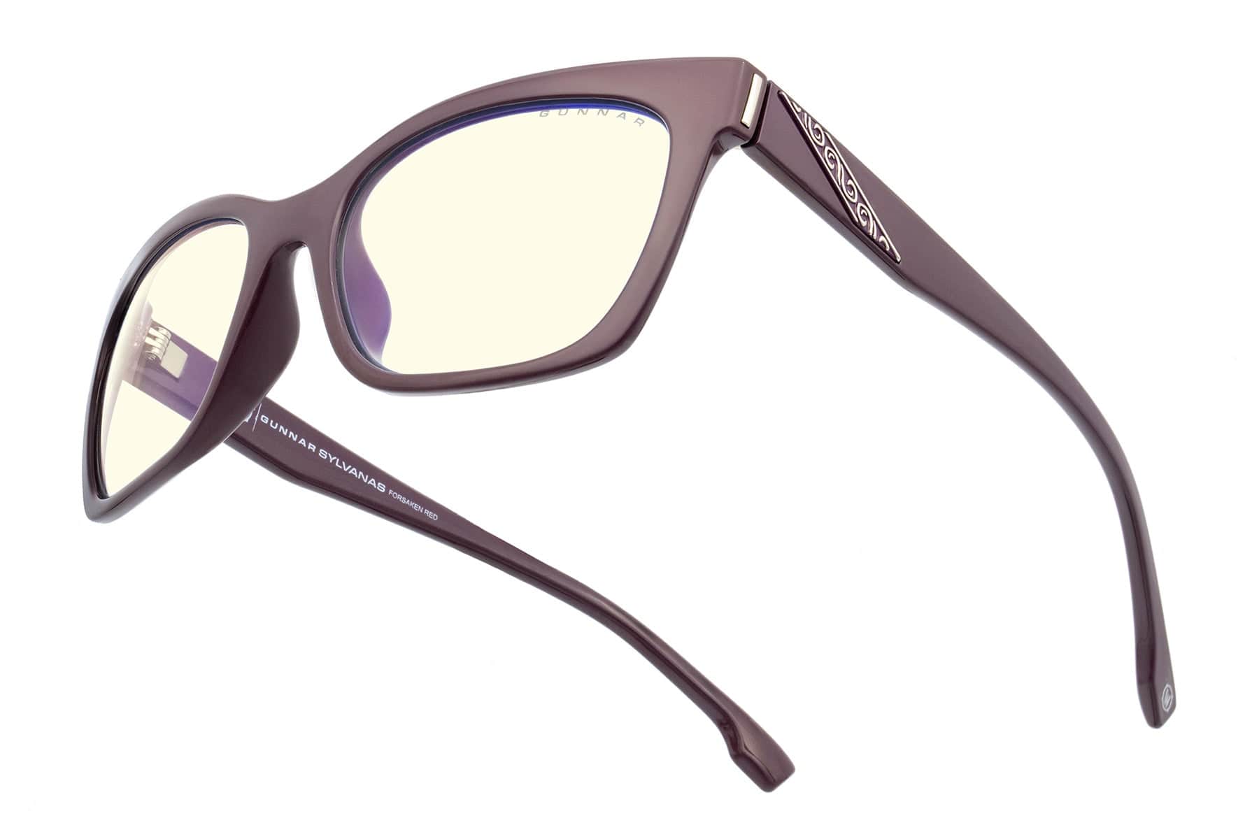 GUNNAR - Gaming Glasses - World of Warcraft Sylvanas, Clear Lens - Blue Light Blocking, Relieve Dry Eye - Forsaken Red