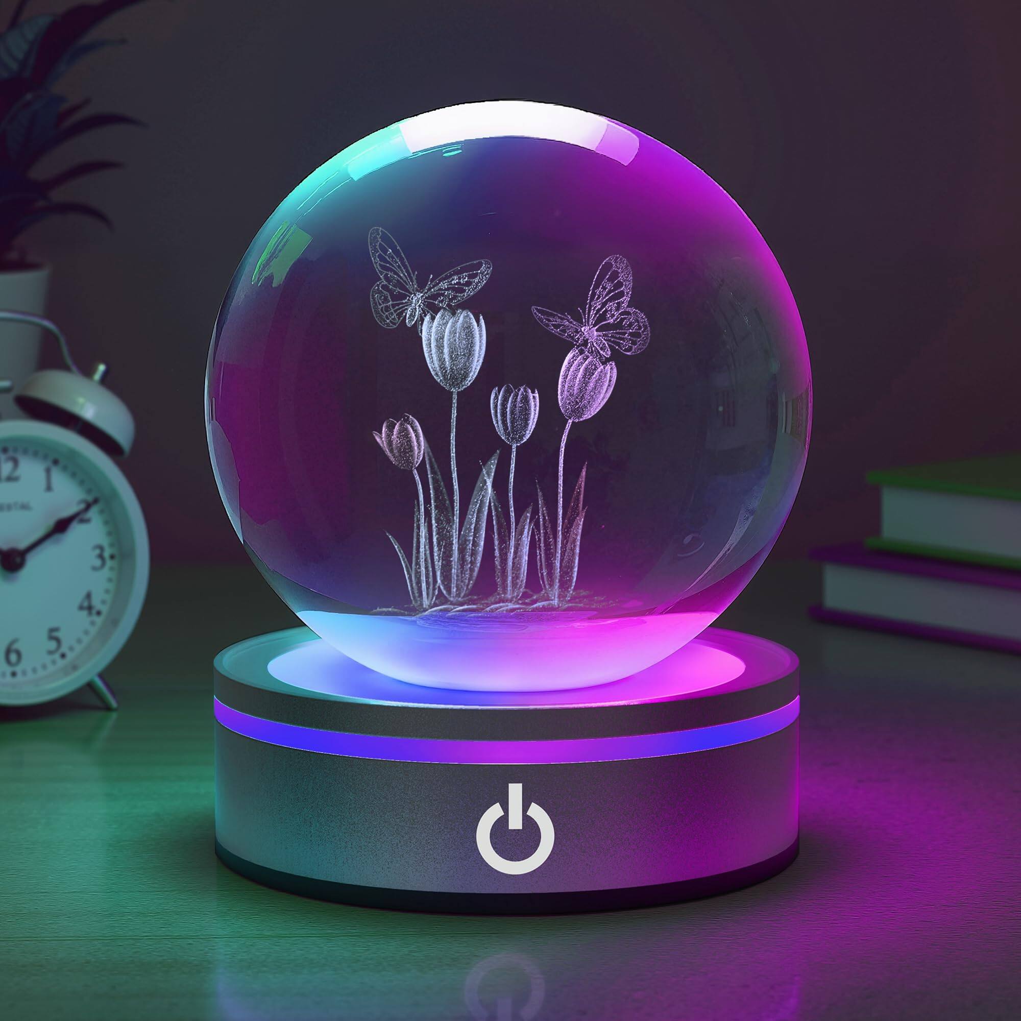 MAGICAL RUBS Led Night Light 3d Crystal Ball Lights Christmas Tree ...