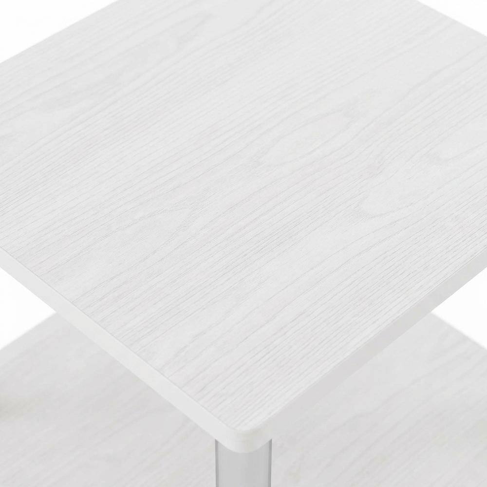 Alt View 1. FurniFact - White Oak and Chrome 3-Tier End Table 2-Pack with Modern Design - White Oak/Chrome.