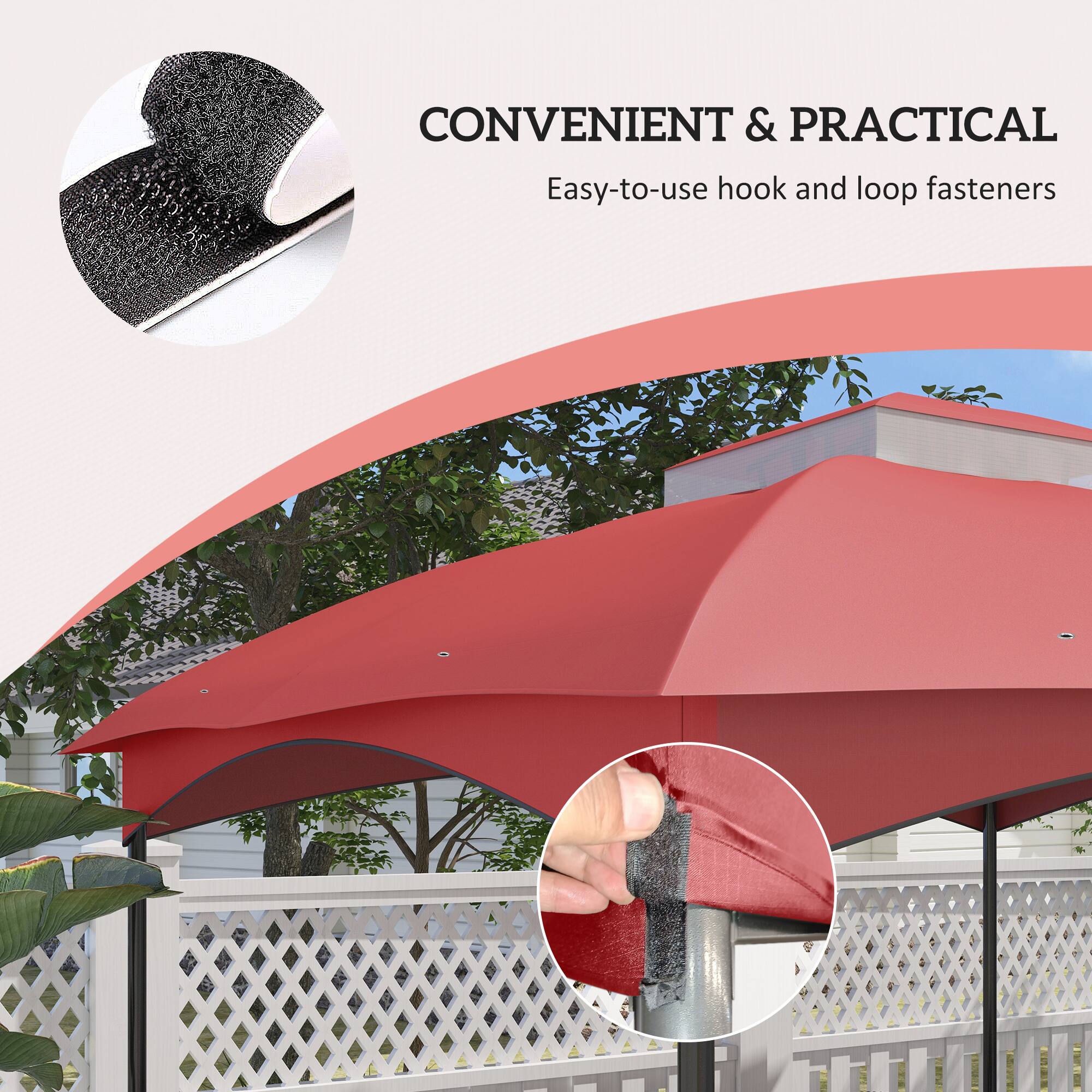 CONVENIENT & PRACTICAL  
Easy-to-use hook and loop fasteners