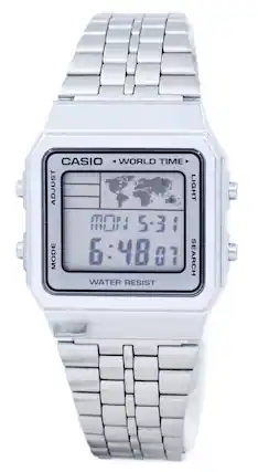 CASIO WORLD TIME
ADJUST
MODE
LIGHT
SEARCH
WATER RESIST
MON 5-31
6:48 07