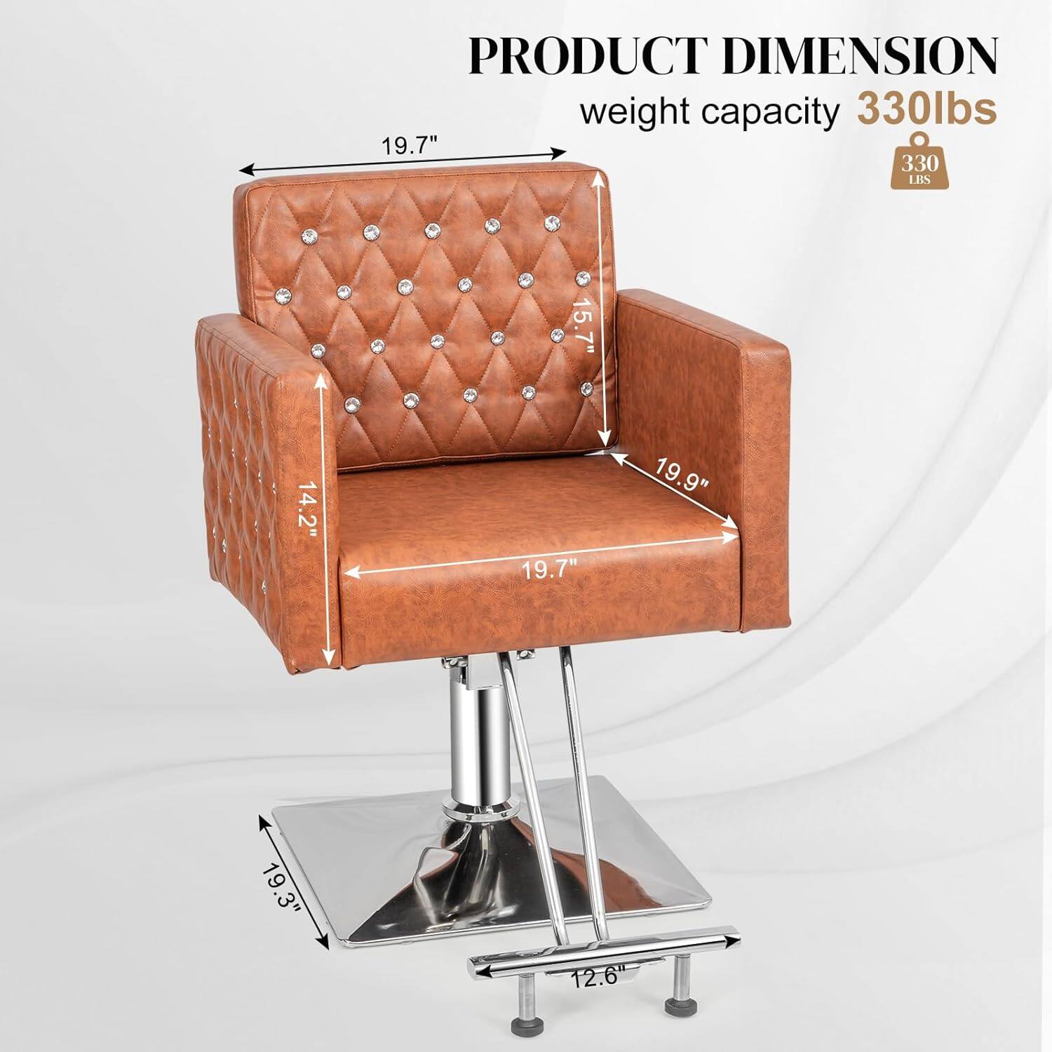 PRODUCT DIMENSION  
weight capacity 330lbs  

19.7"  
15.7"  
19.9"  
14.2"  
19.7"  
19.3"  
12.6"