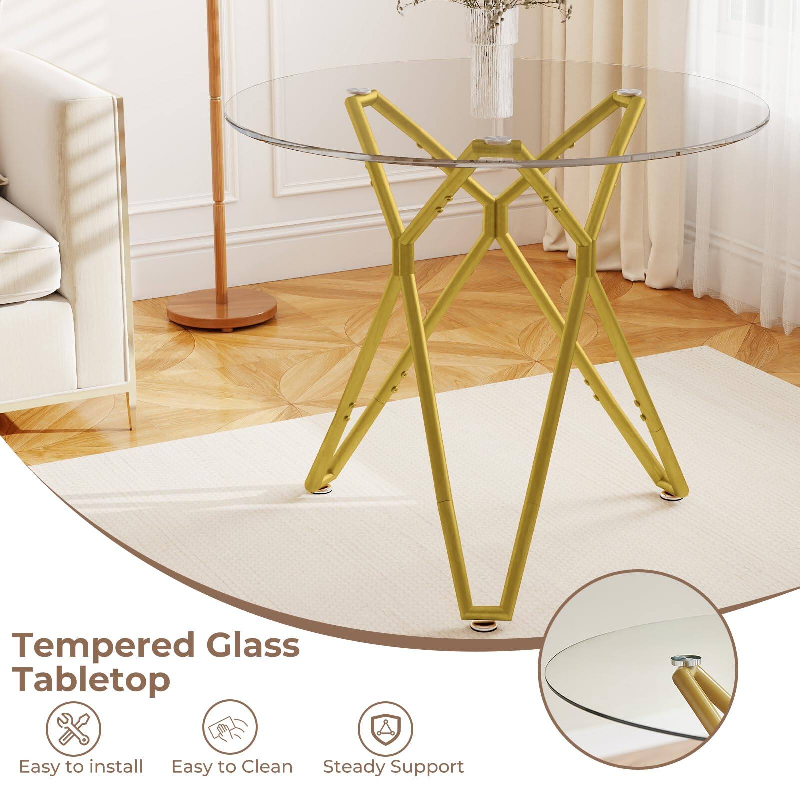 Tempered Glass Tabletop

- Easy to install
- Easy to Clean
- Steady Support