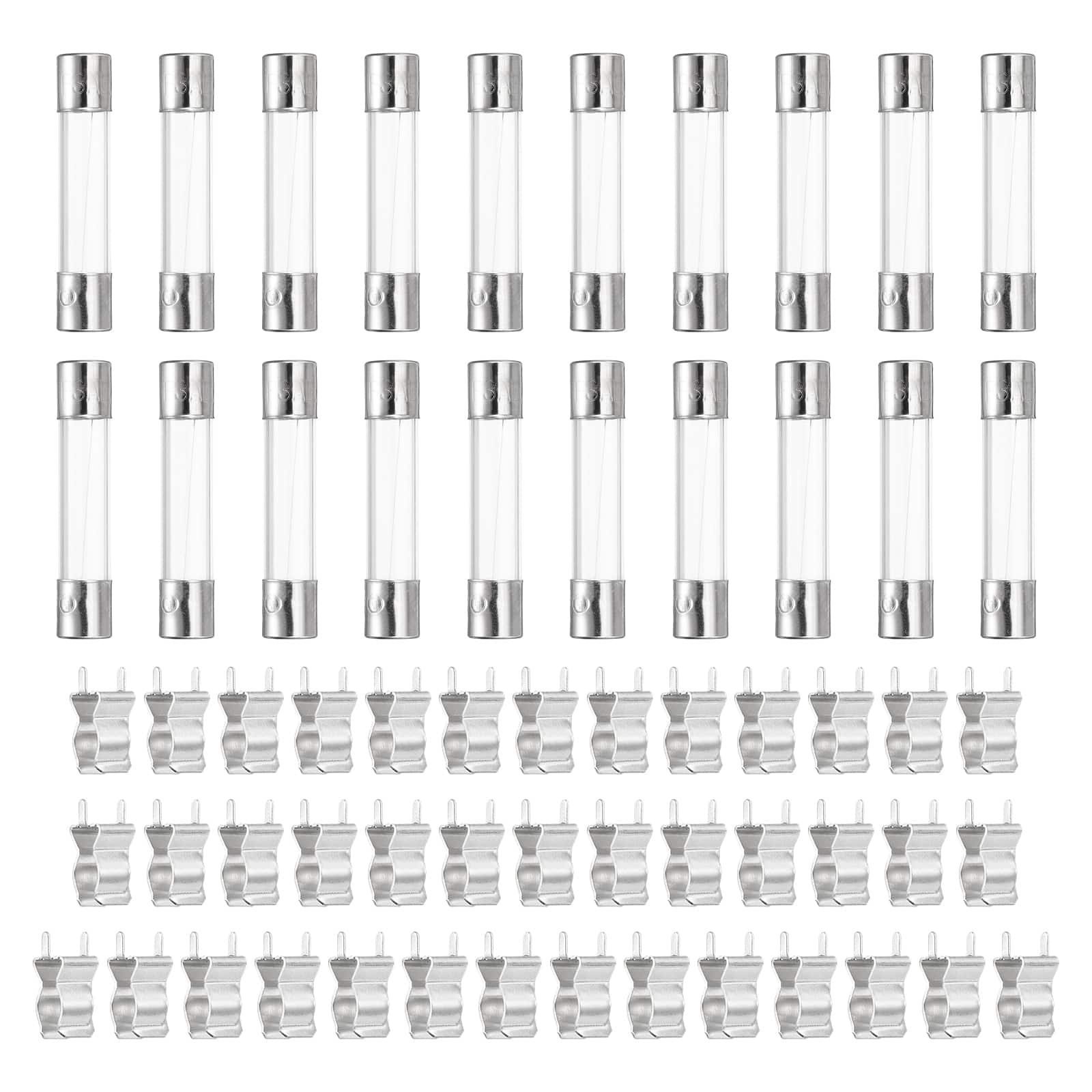 Unique Bargains - Glass Tube Fuses, 6x30mm 3A 250V Quick Fast Blow Glass Cartridge Tube Fuse with 50pcs Safety Clip 25pcs price history on PriceWatchPro