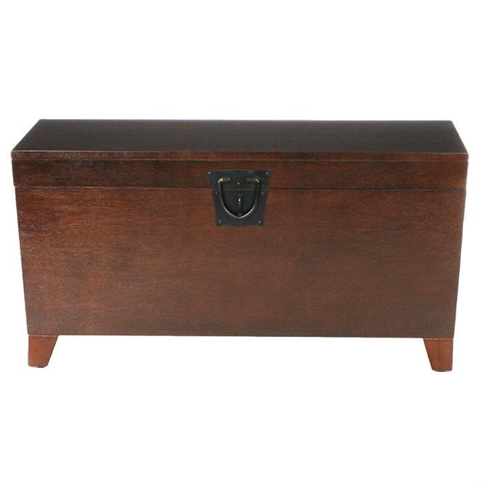 Front. Hivvago - Contemporary Lift Top Coffee Table Storage Trunk in Espresso Finish - Espresso Finish.