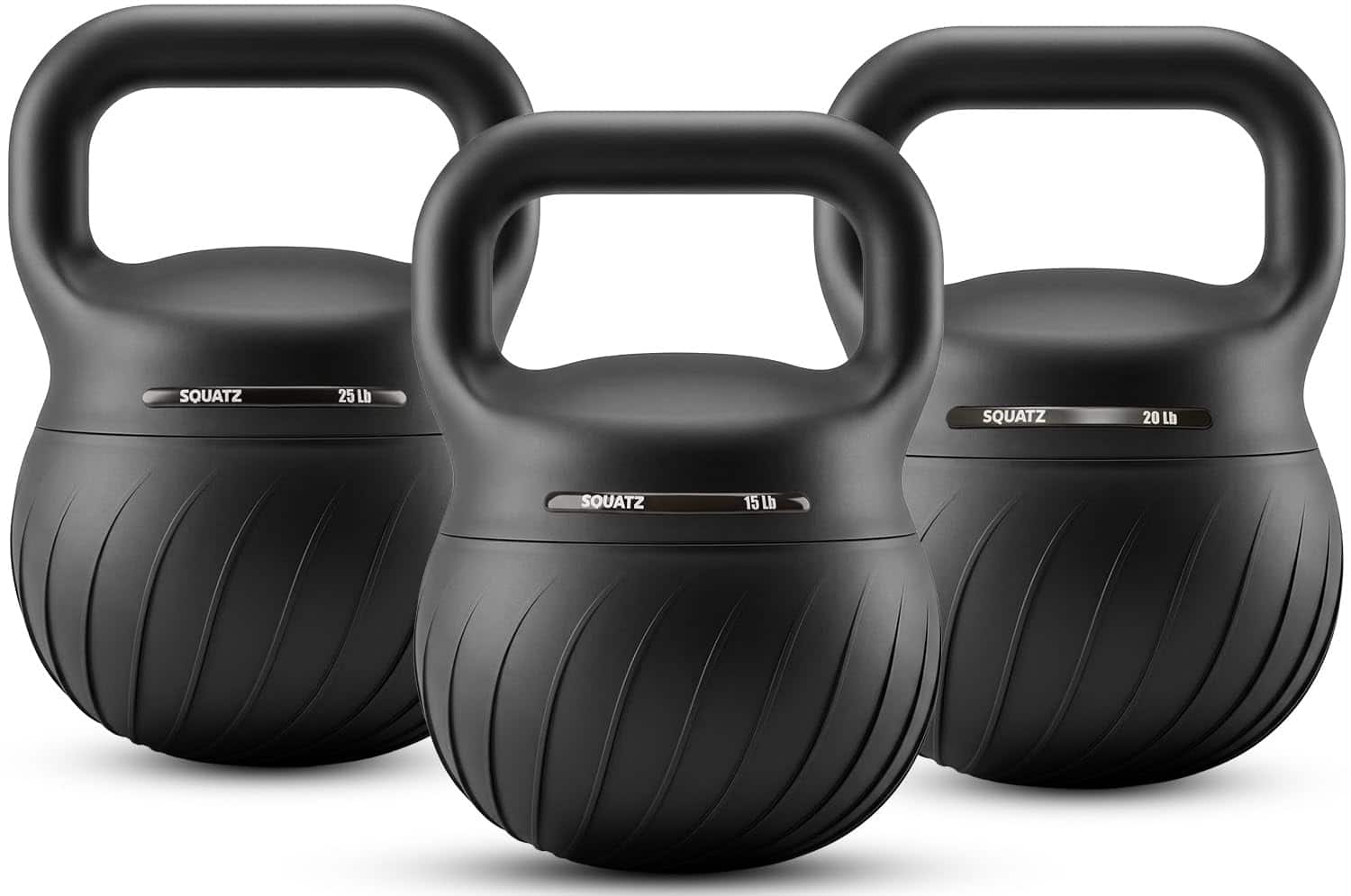 Pyle - Squatz Soft Drop Kettlebell Set for Home Gym Strength Training - Cushioned Base Kettlebell Set with Wide Grip Handle - Black
