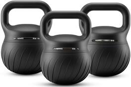 Pyle - Squatz Soft Drop Kettlebell Set for Home Gym Strength Training - Cushioned Base Kettlebell Set with Wide Grip Handle - Black