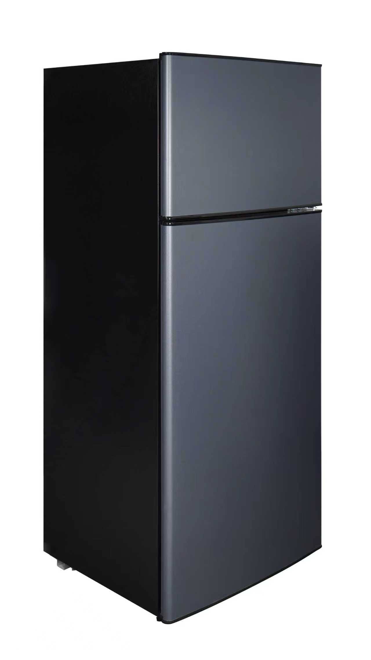 Alt View 2. Loheer - 7.4 Cu. Ft. Top-Mount Refrigerator with Separate Freezer, Glass Shelves & LED Lighting - VCM Steel - BLUE.